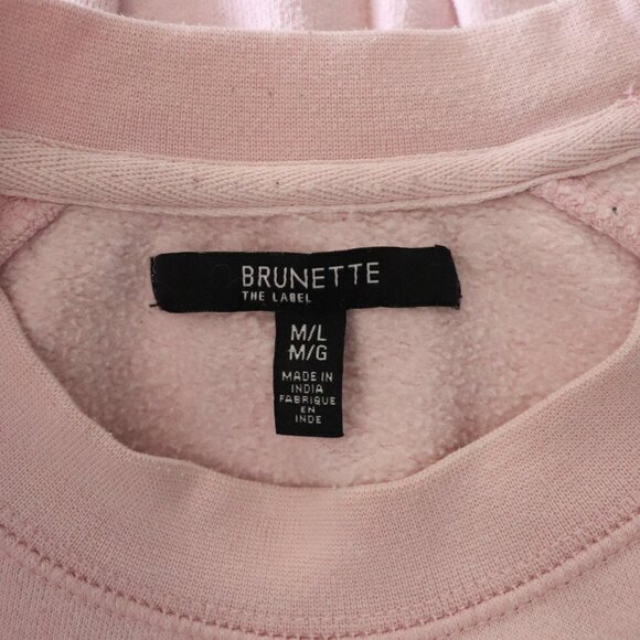 BTL‎ Women's Pink Sz M/L 'Babes Supporting Babes' Fleece Crewneck Raglan Sweater - Picture 10 of 12